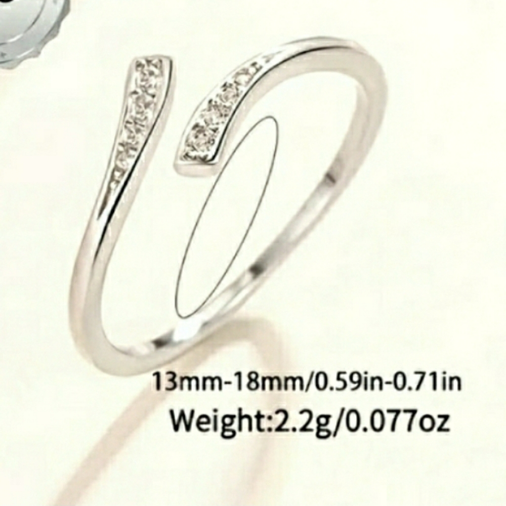 Silver Ring CZ Rhinestone Adjustable Toe or Finger 🤍 NEW - Picture 3 of 7